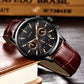 LIGE New Brown Leather Watch for Men Fashion Top Brand Luxury Men's Quartz Wristwatches Casual Waterproof Luminous Chronograph