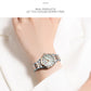 CURREN Ladies Watch with Two-Tone Stainless Steel Bracelet 28mm Dial with Rhinestones Markers Shimmering Shell Dial Elegant Idea