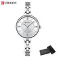CURREN Luxurious and Elegant Round Dial with Stainless Steel Bracelet Fashion Dress Quartz Watches for Women