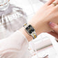 CURREN Luxury Elegant Wristwatches with Stainless Steel Band,Stylish Quartz Watch with Sparkling Rhinestone Dial for Gift