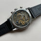 PIERRE PAULIN Retro 70‘s Vintage Panda Style Chronograph Mechanical Men's Complicated 38MM Blue Luxury Classic Wrist Watch