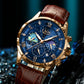 2026 New Men Watch LIGE Fashion Genuine Leather Watch For Men Casual Military Waterproof Luminous Quartz Chronograph Clock Male
