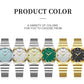 CURREN Luxury Classic Quartz Watch for Women Round Dial with Rhinestones Stainless Steel Bracelet Elegant Dress Wristwatch