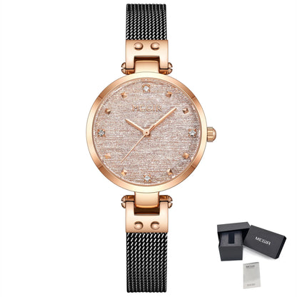 MEGIR Fashion Ladies Bracelet Watches Steel Mesh Band Quartz Wristwatch Women Dress Clock Waterproof Female Gifts Reloj Mujer