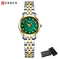 CURREN Ladies Watch with Two-Tone Stainless Steel Bracelet 28mm Dial with Rhinestones Markers Shimmering Shell Dial Elegant Idea