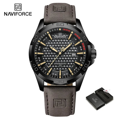 Naviforce High Quality Men's Luxury Big Brand Watch Leather Strap Male Waterproof Wristwatch Quartz Date Clock Relogio Masculino
