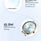 CURREN Fashion Quartz Wristwatches for Women Simple Stainless Steel Watch Bracelet with Flower Design Dial