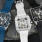 BODERRY Skeleton Watches Men's Square Titanium Automatic Mechanical STORM Luxury Clock 100M Waterproof Mechanical Watch For Men