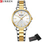 CURREN Fashion Brand Watches for Women Simple Casual Stainless Steel Bracelet Quartz Pointers Wristwatches Luminous Hands Clock