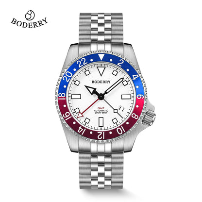 Boderry ADMIRAL GMT Watch Titanium Diver Watches 200M Waterproof Wristwatch Automatic Mechanical New Luxury Watches For Men