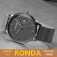 CADISEN Swiss Ronda 715 Quartz Watch Mans 7MM Ultra-thin Dial Sapphire Luminous Stainless Steel Milano Mesh Strap Watches Men