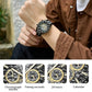 MEGIR Classic Quartz Watch for Men Waterproof Multi-Function Sport Chronograph Fashion Canvas Strap Male Wristwatch Clock 8121