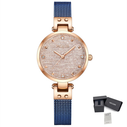 MEGIR Fashion Ladies Bracelet Watches Steel Mesh Band Quartz Wristwatch Women Dress Clock Waterproof Female Gifts Reloj Mujer