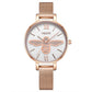 MEGIR Fashion Women Ladies Bracelet Quartz Female Watches Rose Steel Mesh Women Dress Diamond Wristwatch Clock Montre Femme