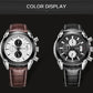MEGIR Men Watches Original Fashion Leather Quartz Wristwatch Military Chronograph Big Dial Sports Clock Reloj Hombre 2020