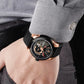 MEGIR Men Luxury Sport Automatic Movement Mechanical Watch Leather Business Wristwatch Clock Big Dial Relogio Masculino 62050