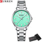 CURREN Fashion Brand Watches for Women Simple Casual Stainless Steel Bracelet Quartz Pointers Wristwatches Luminous Hands Clock