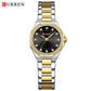 CURREN Luxury Elegance Watch for Women Simple Quartz Wristwatches with Sparkling Rhinestones Stainless Steel Bracelet Waterproof