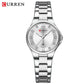 CURREN Luxury Brand Wristwatches for Women Stainless Steel Band with Elegance Dial Luminous Hands Waterproof watch