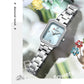 CURREN Luxurious Elegant Women's Watches Classic Rectangular Dial with Rhinestones Luminous Hands Waterproof