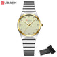 CURREN Luxury Classic Quartz Watch for Women Round Dial with Rhinestones Stainless Steel Bracelet Elegant Dress Wristwatch