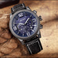 MEGIR Luxury Men's Watch Fashion Simple Casual Sports Watches for Men Leather Strap Waterproof Quartz Chronograph Clock 3010