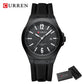CURREN Fashion Minimalist Men's Watch with Date Display Casual Silicone Strap Quartz Wristwatches Luminous