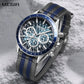MEGIR Classic Quartz Watch for Men Waterproof Multi-Function Sport Chronograph Fashion Canvas Strap Male Wristwatch Clock 8121