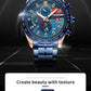 CURREN New Stylish Men's Watches Big Face 48mm Chronograph Dial Sport Quartz Wristwatches Luminous Hands Auto Date