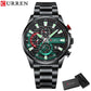 CURREN Sports Casual Quartz Wristwatches with Chronograph Fashion Stainless Steel Men's Watch Auto Date Clock Male