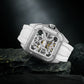BODERRY Skeleton Watches Men's Square Titanium Automatic Mechanical STORM Luxury Clock 100M Waterproof Mechanical Watch For Men