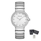 MEGIR Stainless Steel Strap Watches for Women Fashion Casual Quartz Wristwatch Diamond Dial Ladies Dress Clock Reloj Hombre 7010