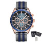 MEGIR Classic Quartz Watch for Men Waterproof Multi-Function Sport Chronograph Fashion Canvas Strap Male Wristwatch Clock 8121
