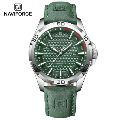 Naviforce Brand Luxury Men Watches Leather Strap Male Waterproof Military Wristwatch Quartz Date Clock Relogio Masculino 2023