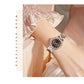 CURREN Luxury Elegance Watch for Women Simple Quartz Wristwatches with Sparkling Rhinestones Stainless Steel Bracelet Waterproof