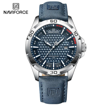Naviforce Brand Luxury Men Watches Leather Strap Male Waterproof Military Wristwatch Quartz Date Clock Relogio Masculino 2023
