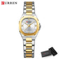 CURREN Women's Slim Quartz Watch Luxury Classic Round Dial with Rhinestone Elegant Stainless Steel Band for Ladies