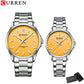 CURREN Fashion Brand Couple Watches for Lovers Simple Classic Quartz Stainless Steel Bracelet Wristwatches with Luminous Hands