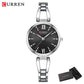 CURREN Luxury Brand Ladies Dress Wristwatch Waterproof Stainless Steel Strap Elegant Charming Dial with Rhinestones Women Watch