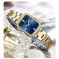 CURREN Luxurious Elegant Women's Watches Classic Rectangular Dial with Rhinestones Luminous Hands Waterproof