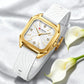 CURREN Chic Elegant Women's Watch Square Minimalist Dial with Luminous Hands Luxury Simple Quartz Wristwatch Ladies