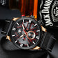 CURREN Men's Chronograph Watch Quartz Movement Luminous Hands Casual Sport Watch for Men Auto Date Waterproof Clock