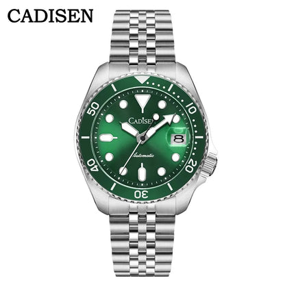 CADISEN New Luminous Men Mechanical Wristwatches Ceramic Bezel Sapphire Glass NYLON Band Automatic Watch Men Relogio Masculino