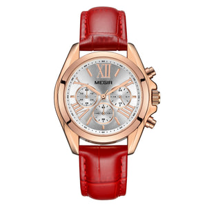 MEGIR Watch for Women Top Brand Luxury Ladies Fashion Wristwatch Leather Waterproof Elegant Dress Quartz Female Clock 2114