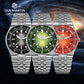 San Martin 40mm Enamel Spiral Dial Integrated Bracelet Men Diver Watch Miyota 9015 Automatic Mechanical Waterproof 200m SN0148