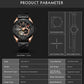 MEGIR Men Luxury Sport Automatic Movement Mechanical Watch Leather Business Wristwatch Clock Big Dial Relogio Masculino 62050