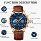 2026 New Men Watch LIGE Fashion Genuine Leather Watch For Men Casual Military Waterproof Luminous Quartz Chronograph Clock Male