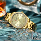 CURREN NEW Luxury Stainless Steel Wristwatches for Ladies Romantic Rose Pink with Rhinestones Roman Numeral Dial