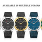 CURREN Men's Minimalist No Seconds Hand Design Quartz Watch, Fashion Slim Lightweight Leather Strap Wristwatches 8480