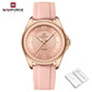 NAVIFORCE Women's Sports Quartz Watch Top Brand Comfortable Silicone Strap Wristwatch Reloj Mujer Relogios Feminino Gift Clock